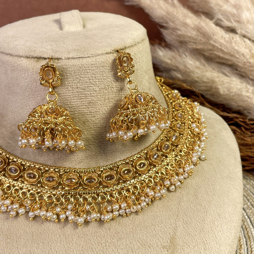 Radiant Polki Copper Necklace Set