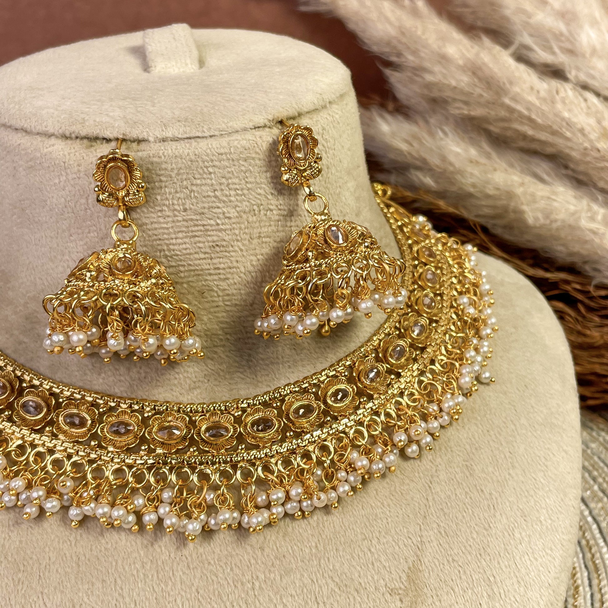 Radiant Polki Copper Necklace Set