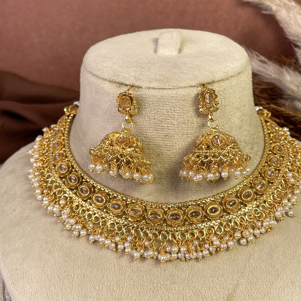 Radiant Polki Copper Necklace Set