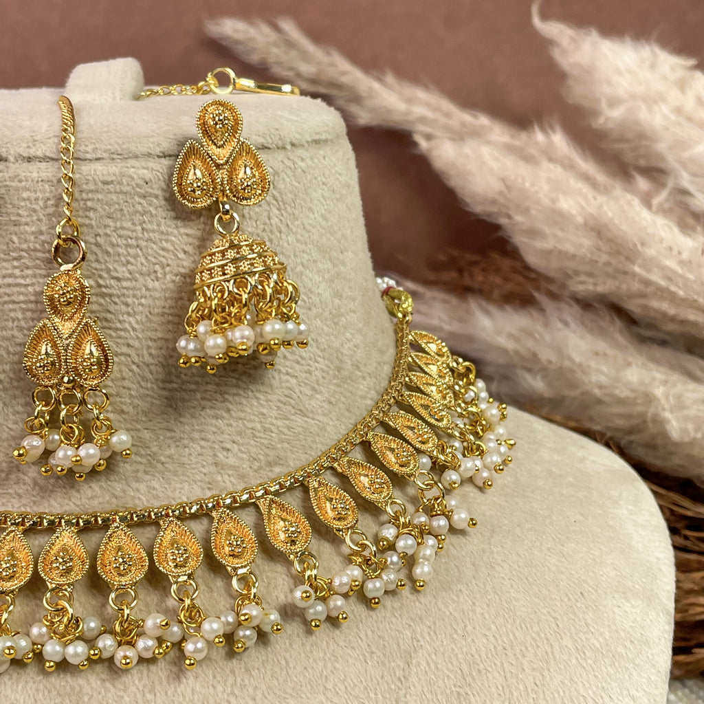 Divine Mogra Copper Necklace Set