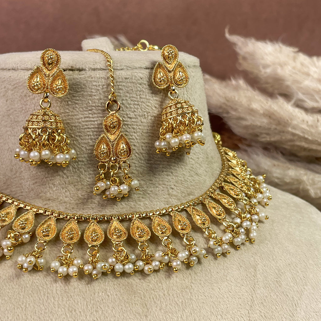 Divine Mogra Copper Necklace Set