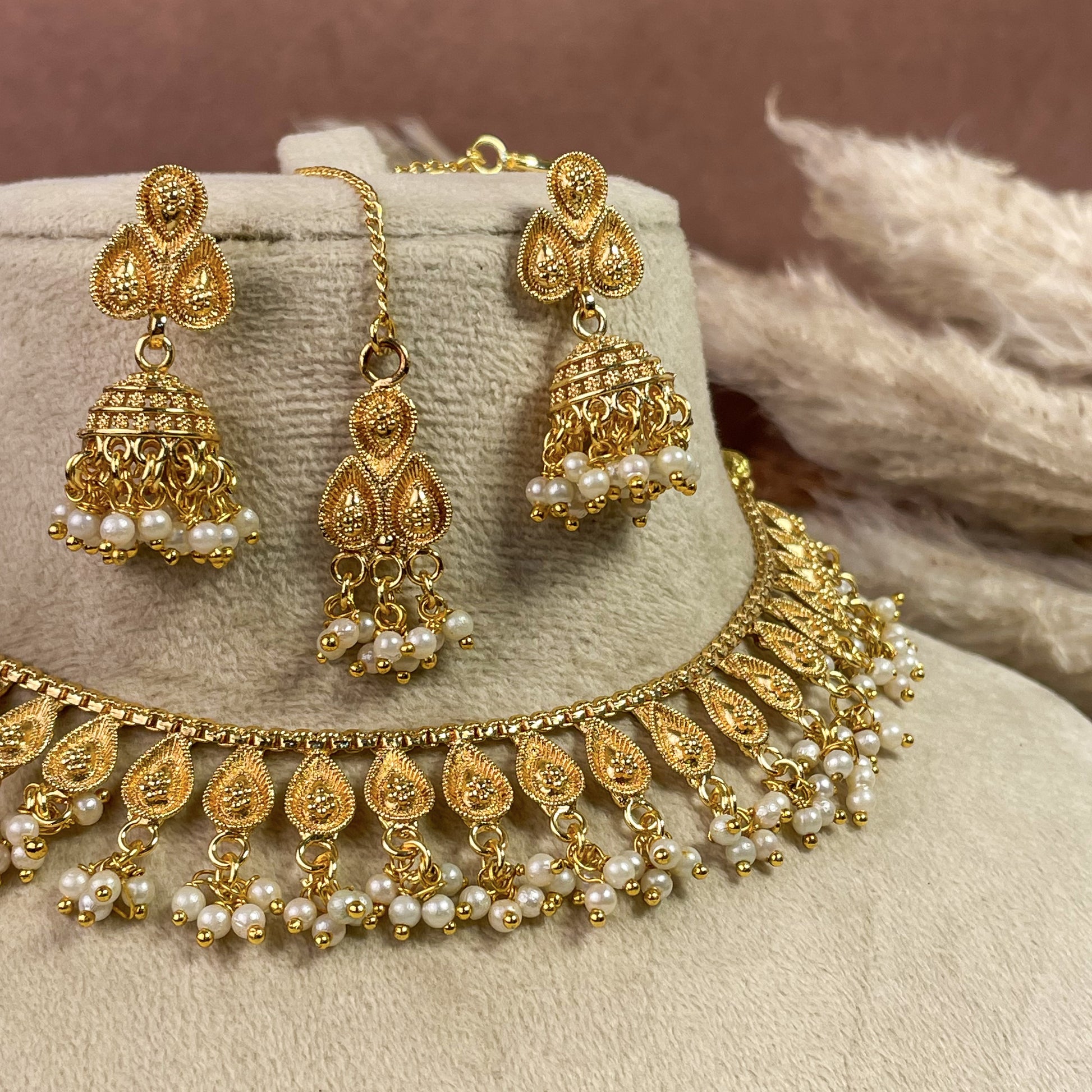 Divine Mogra Copper Necklace Set