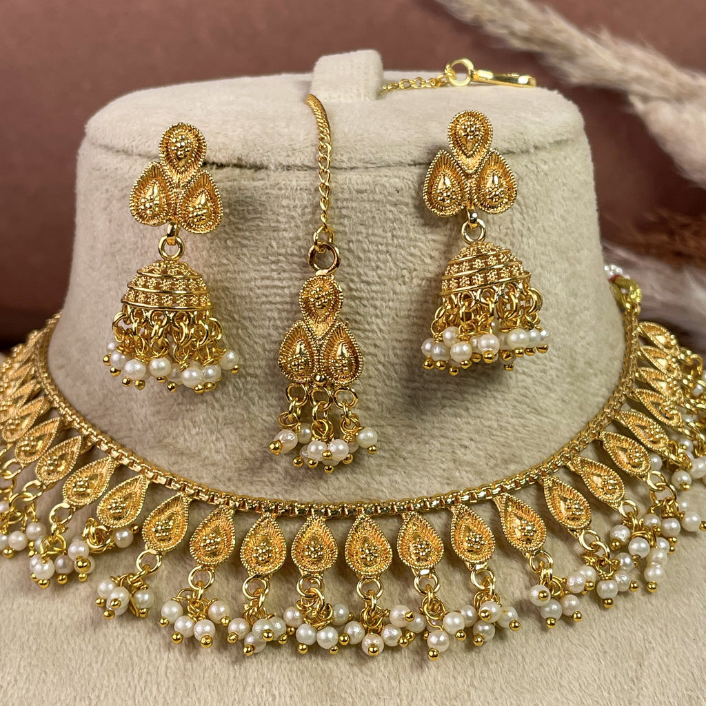 Divine Mogra Copper Necklace Set