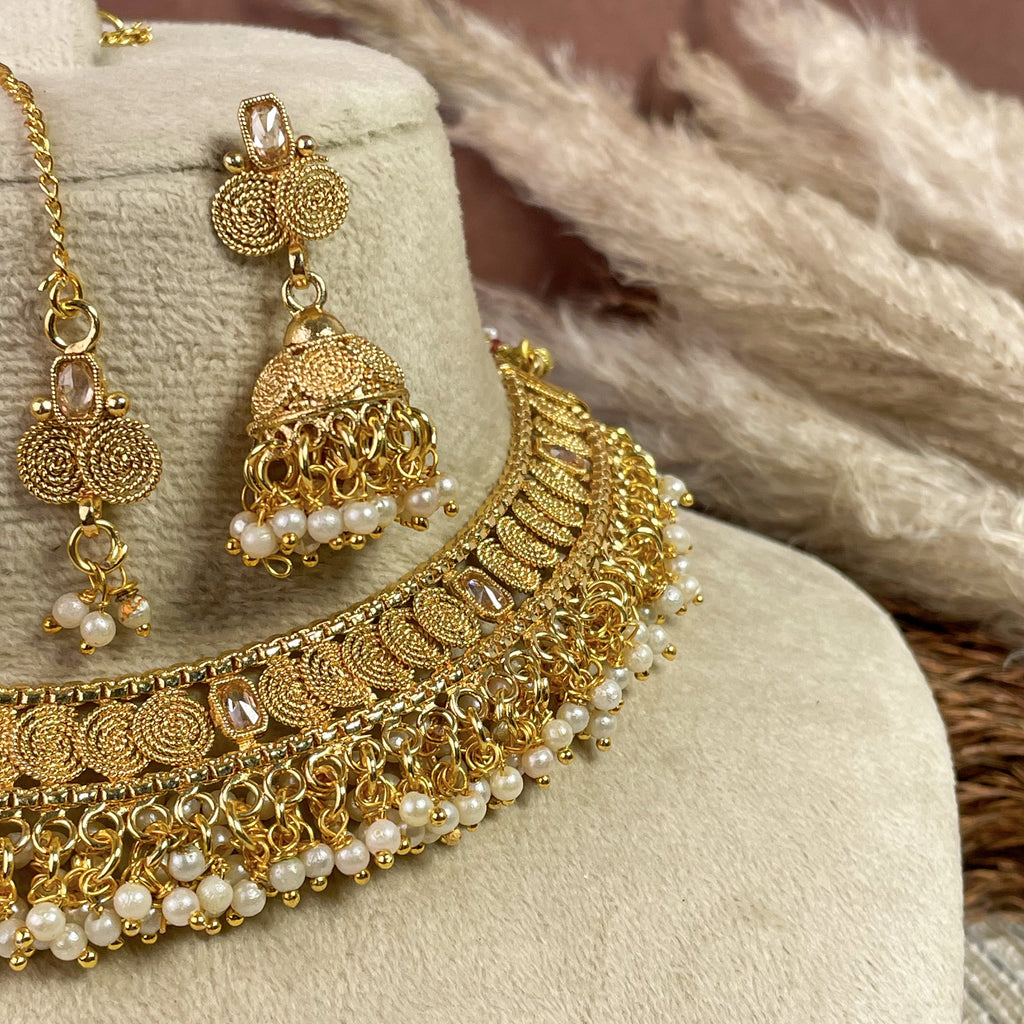 Ethnic Glow Copper Necklace Set