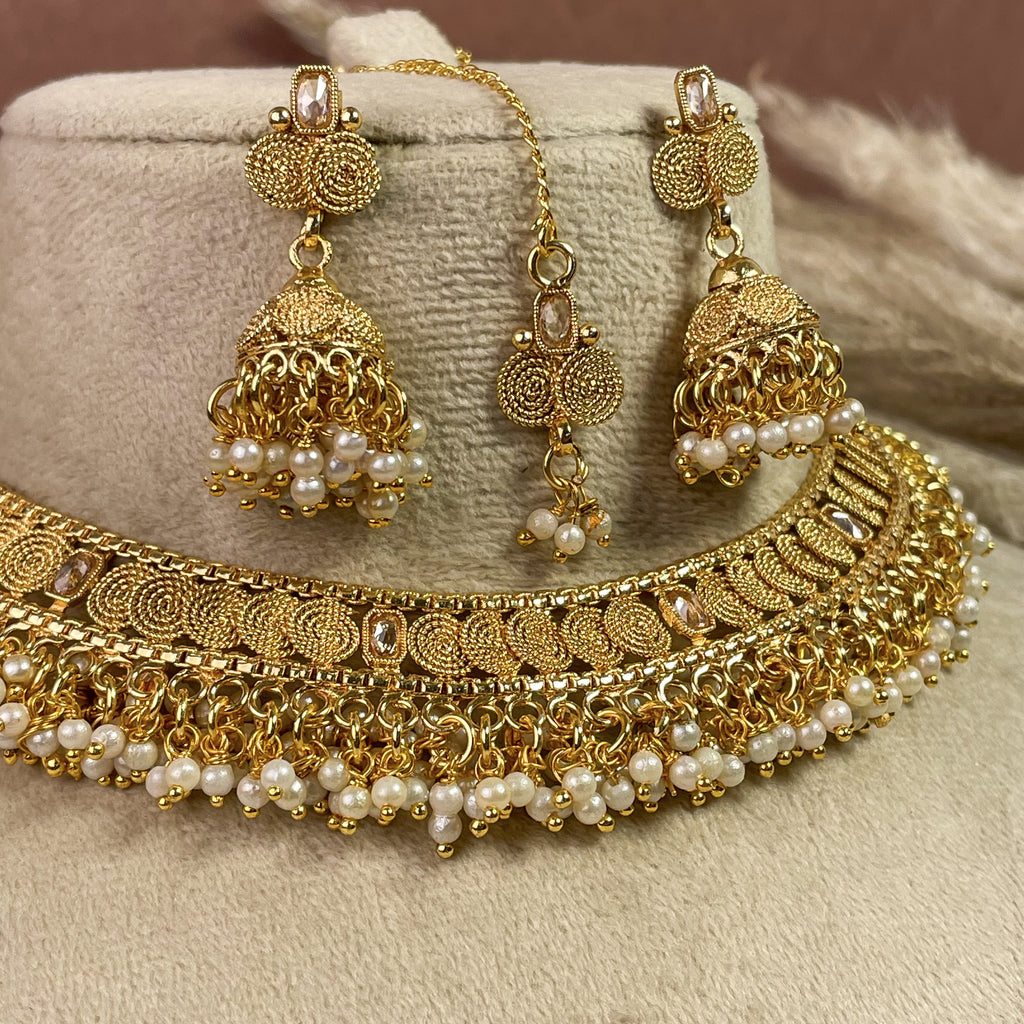 Ethnic Glow Copper Necklace Set