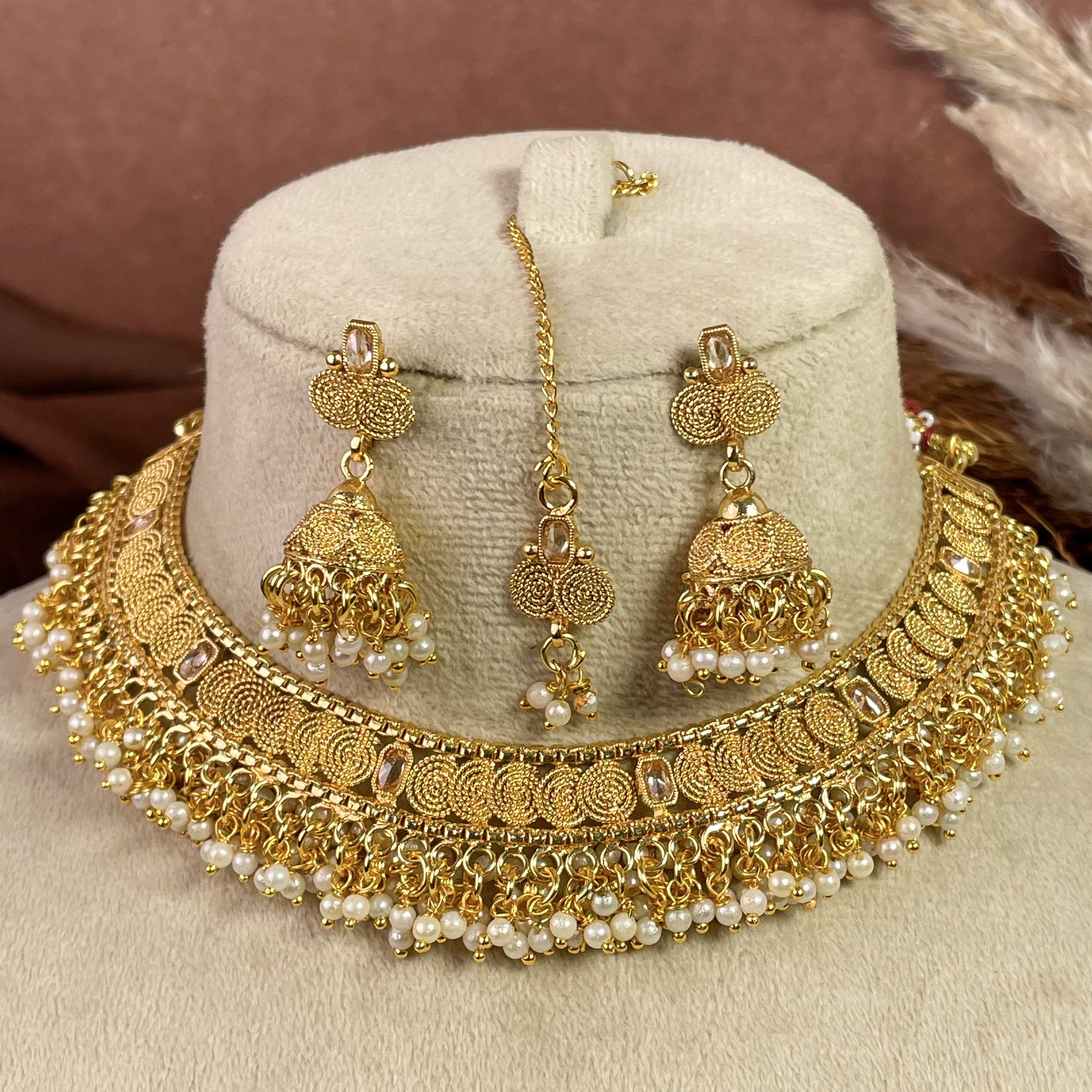 Ethnic Glow Copper Necklace Set