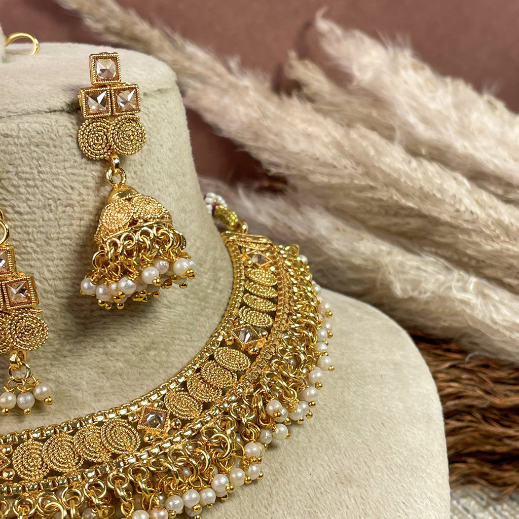 Royal Pearl Copper Necklace Set