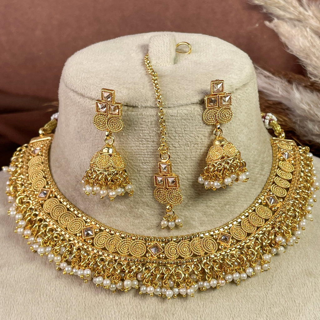 Royal Pearl Copper Necklace Set