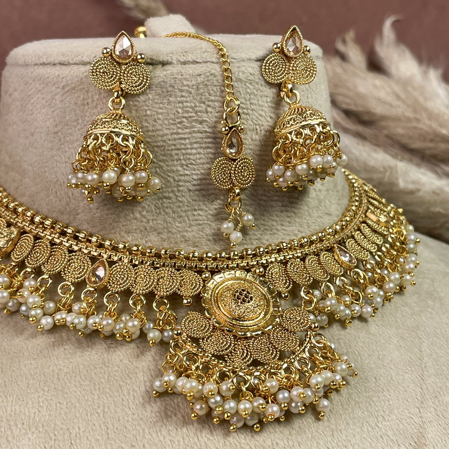 Divine Glow Copper Necklace Set