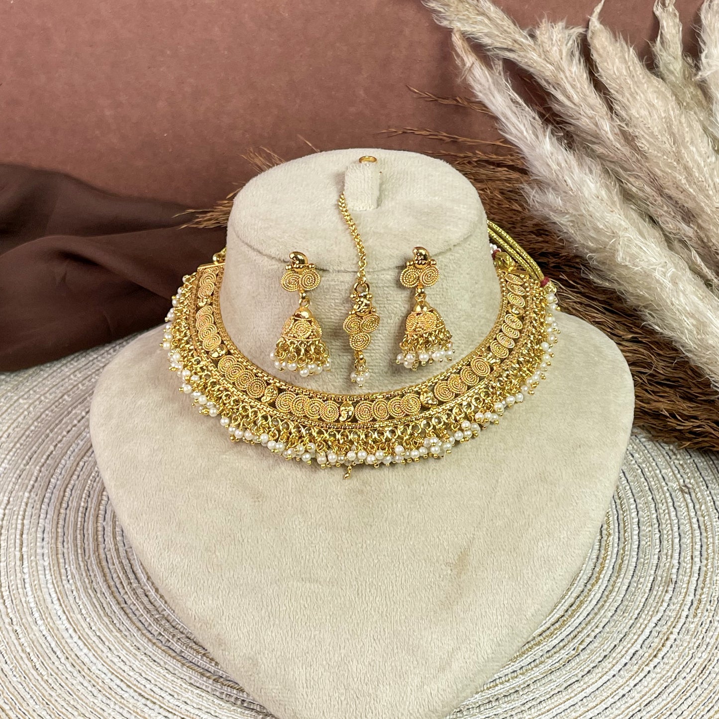 Opulent Copper Necklace Set
