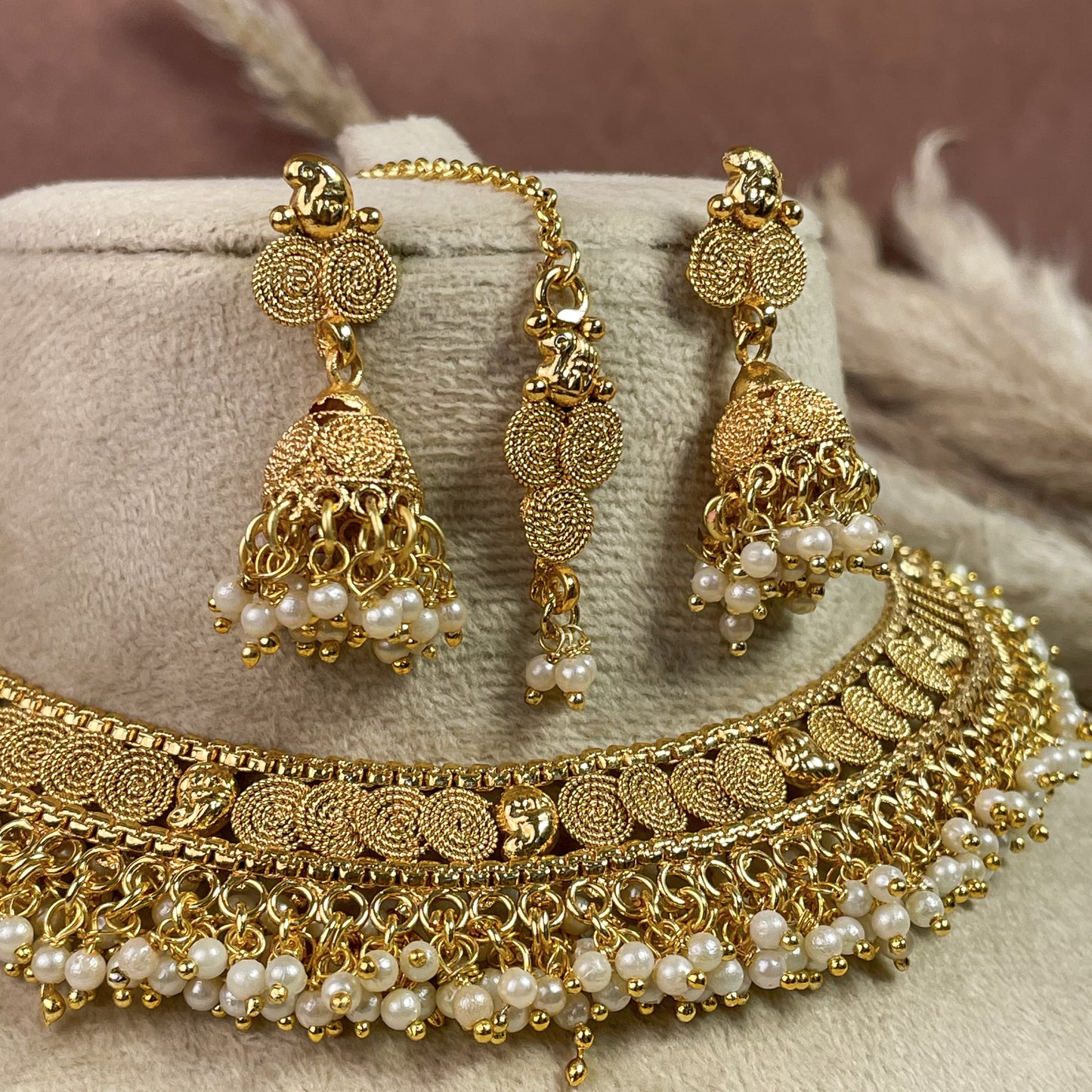 Opulent Copper Necklace Set