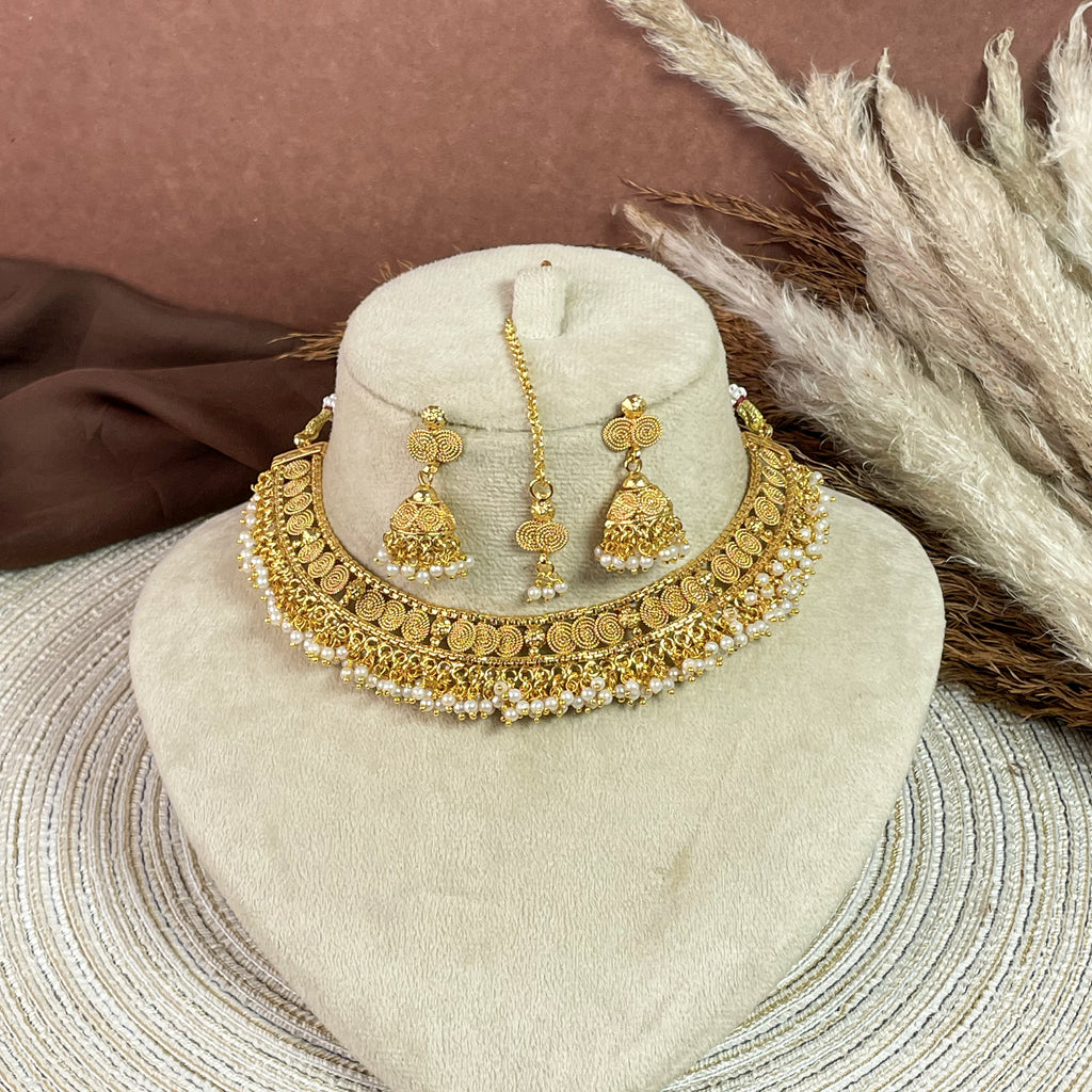 Ethnic Charm Copper Necklace Set