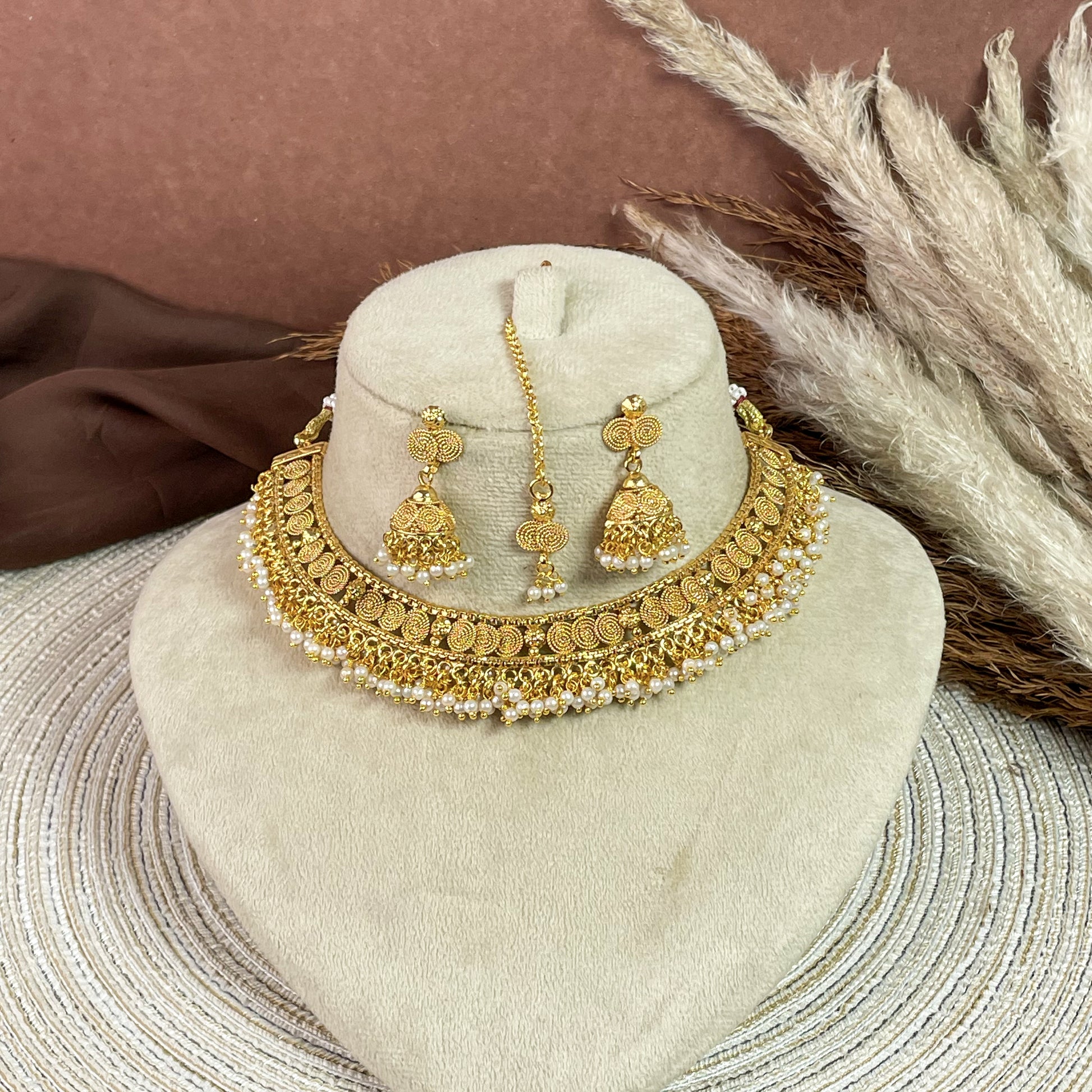 Ethnic Charm Copper Necklace Set