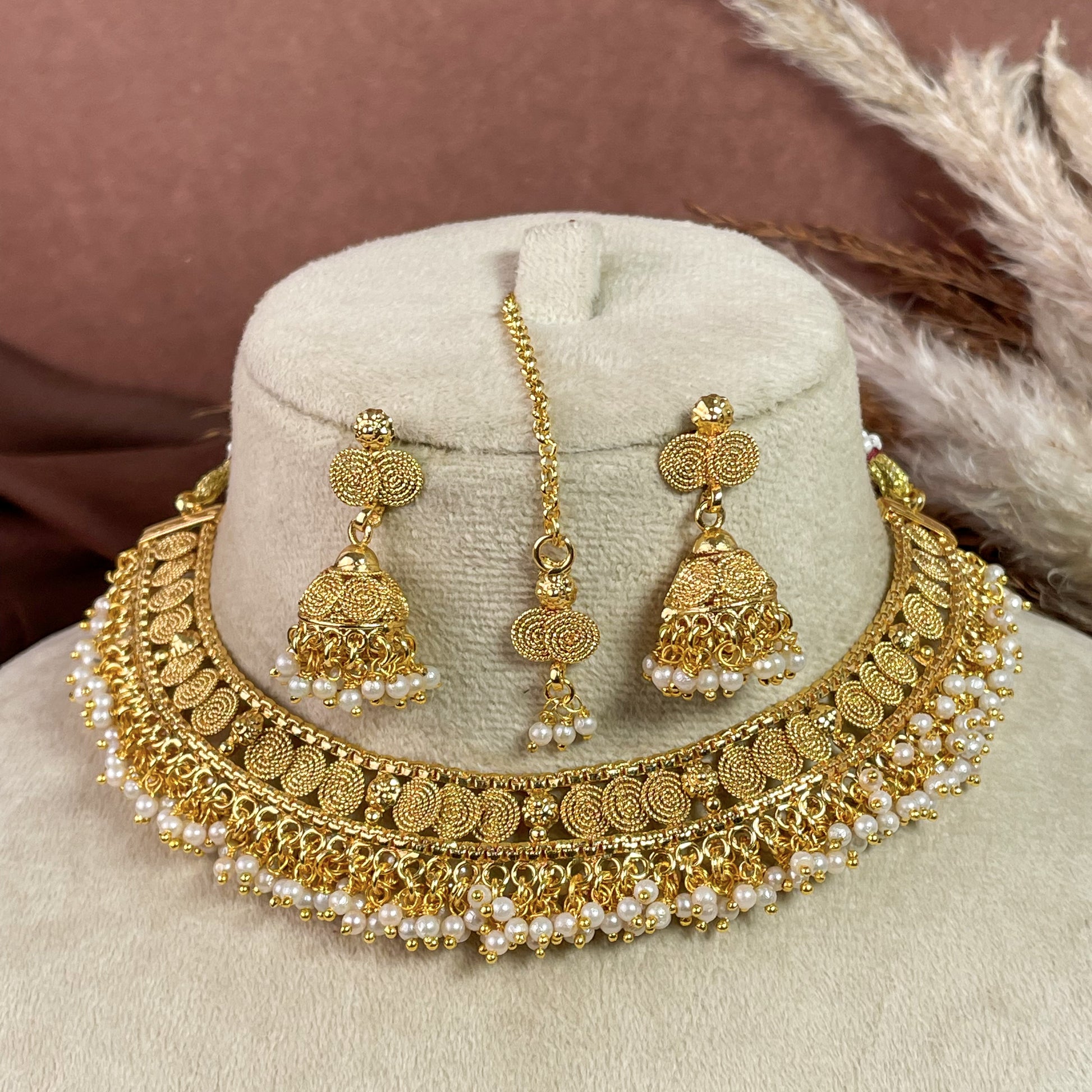 Ethnic Charm Copper Necklace Set