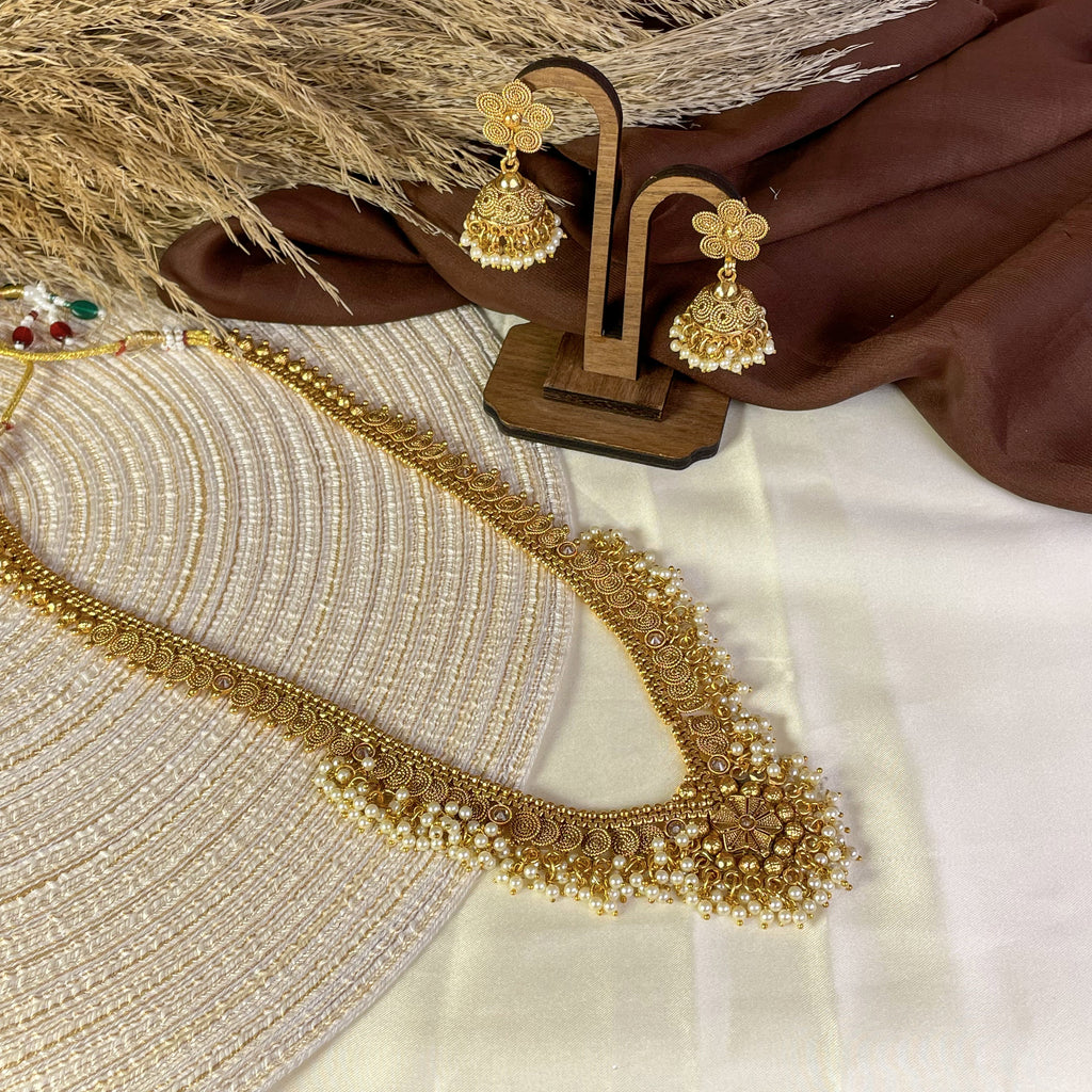 Festive Glow Mogra Copper Mala Set