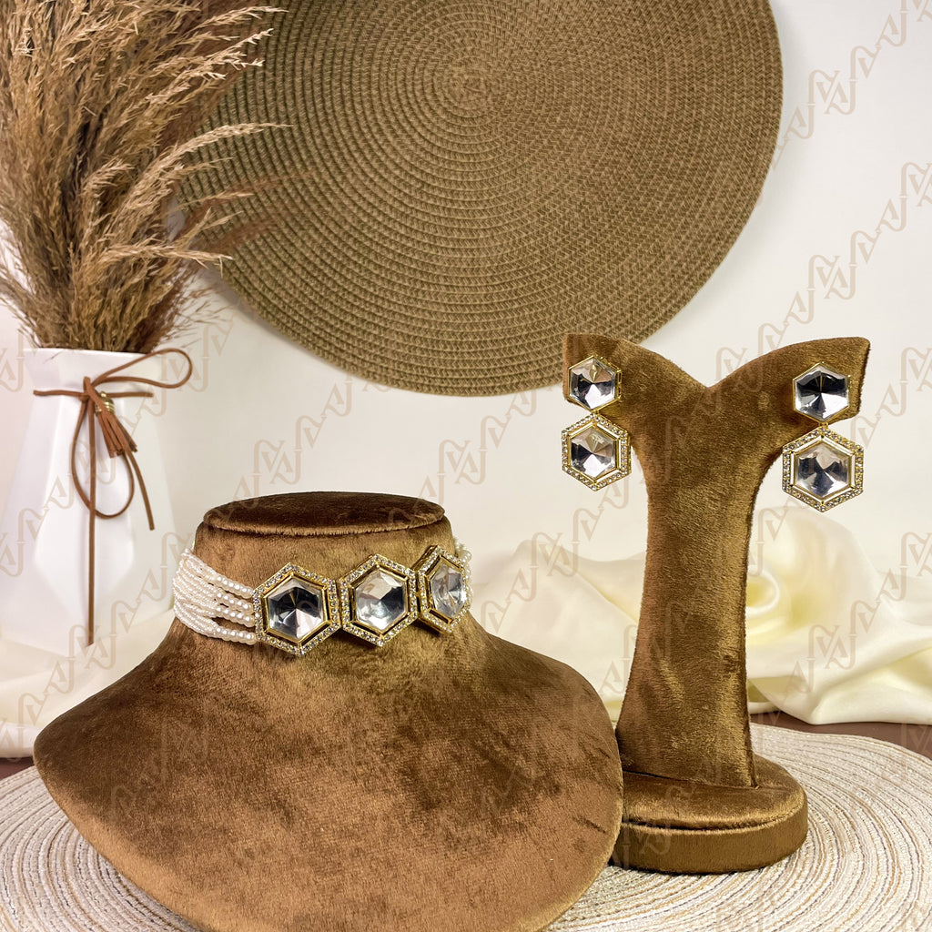 Crystal Harmony Kundan Choker