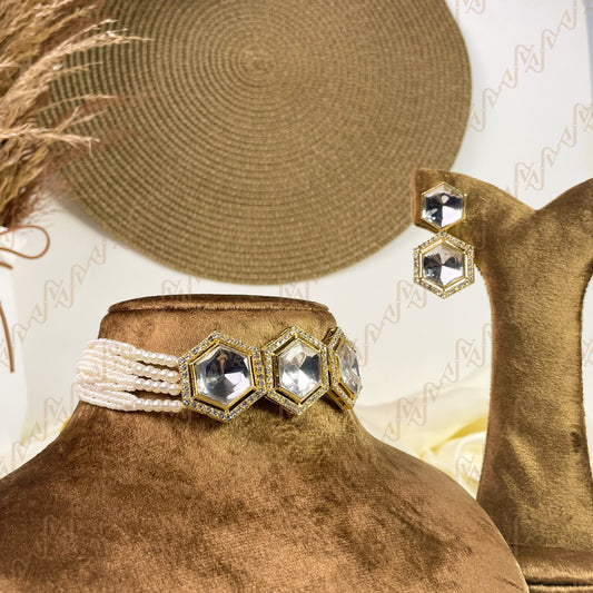 Crystal Harmony Kundan Choker