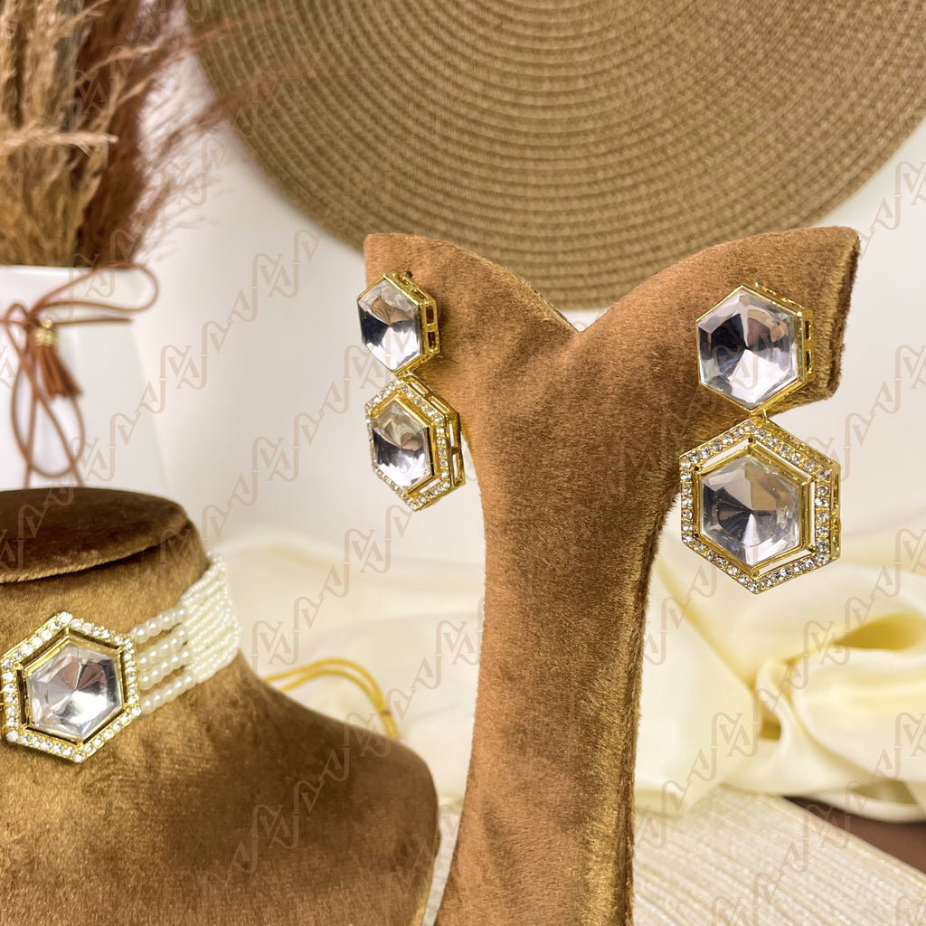 Crystal Harmony Kundan Choker