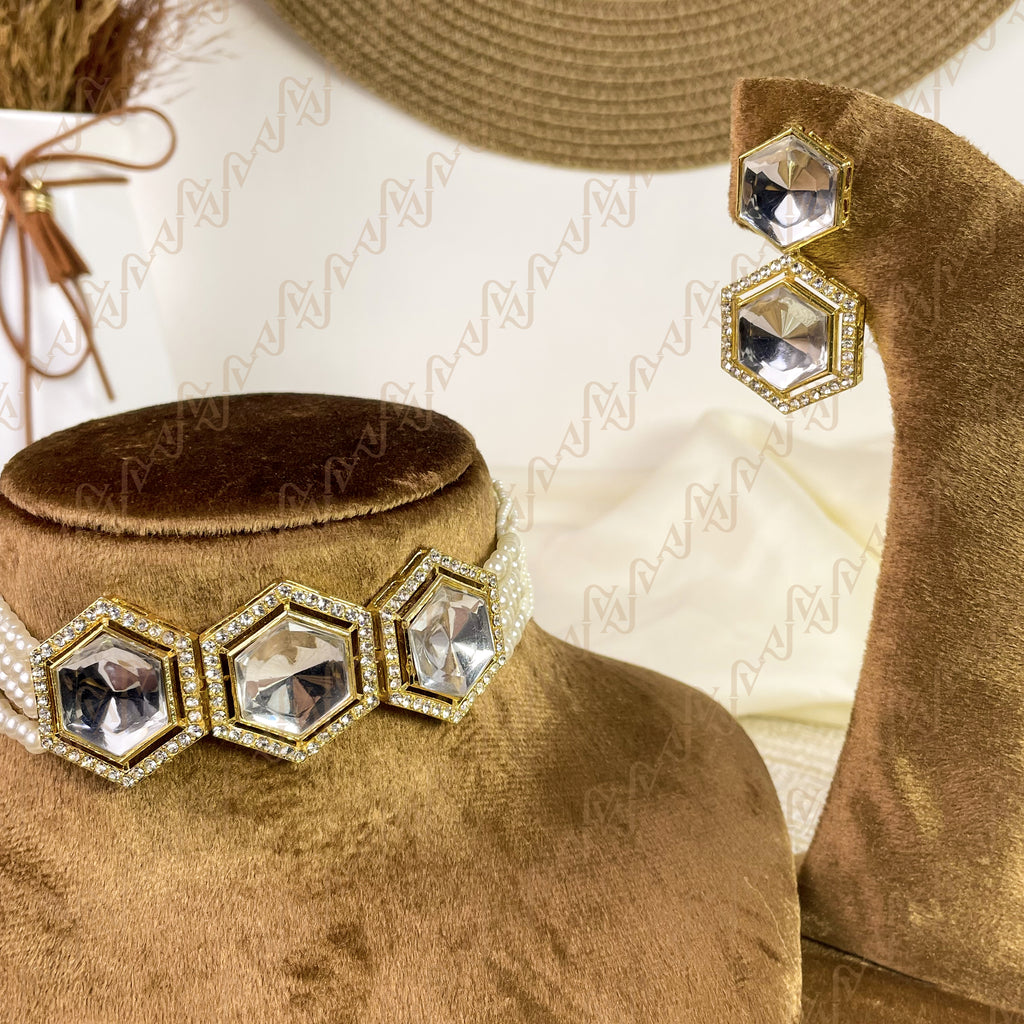 Crystal Harmony Kundan Choker