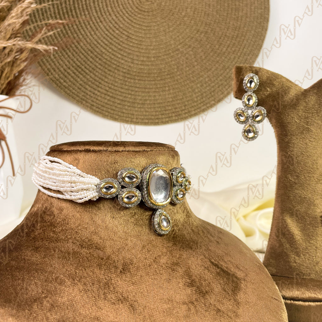 Amber Veil Kundan Choker