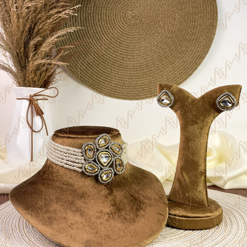 Pearl Blossom Kundan Choker