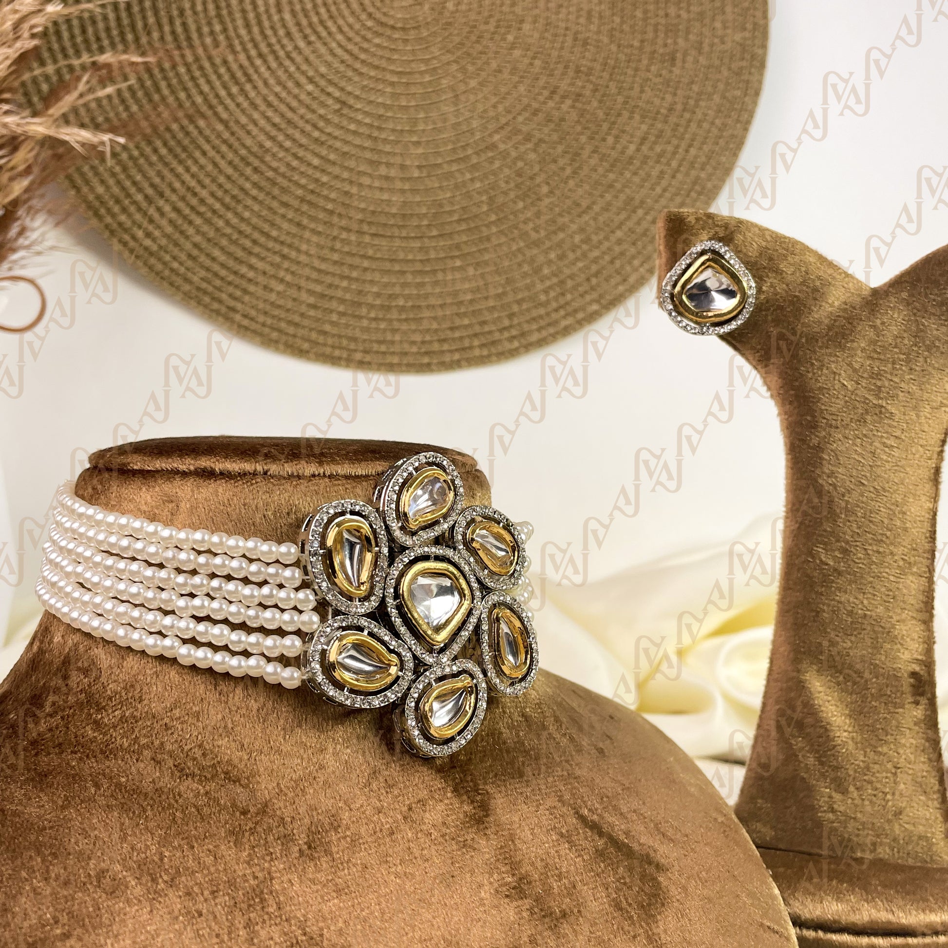 Pearl Blossom Kundan Choker