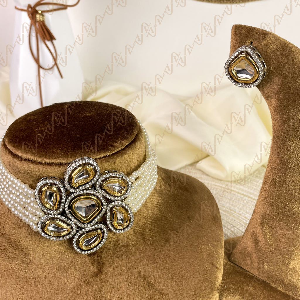 Pearl Blossom Kundan Choker