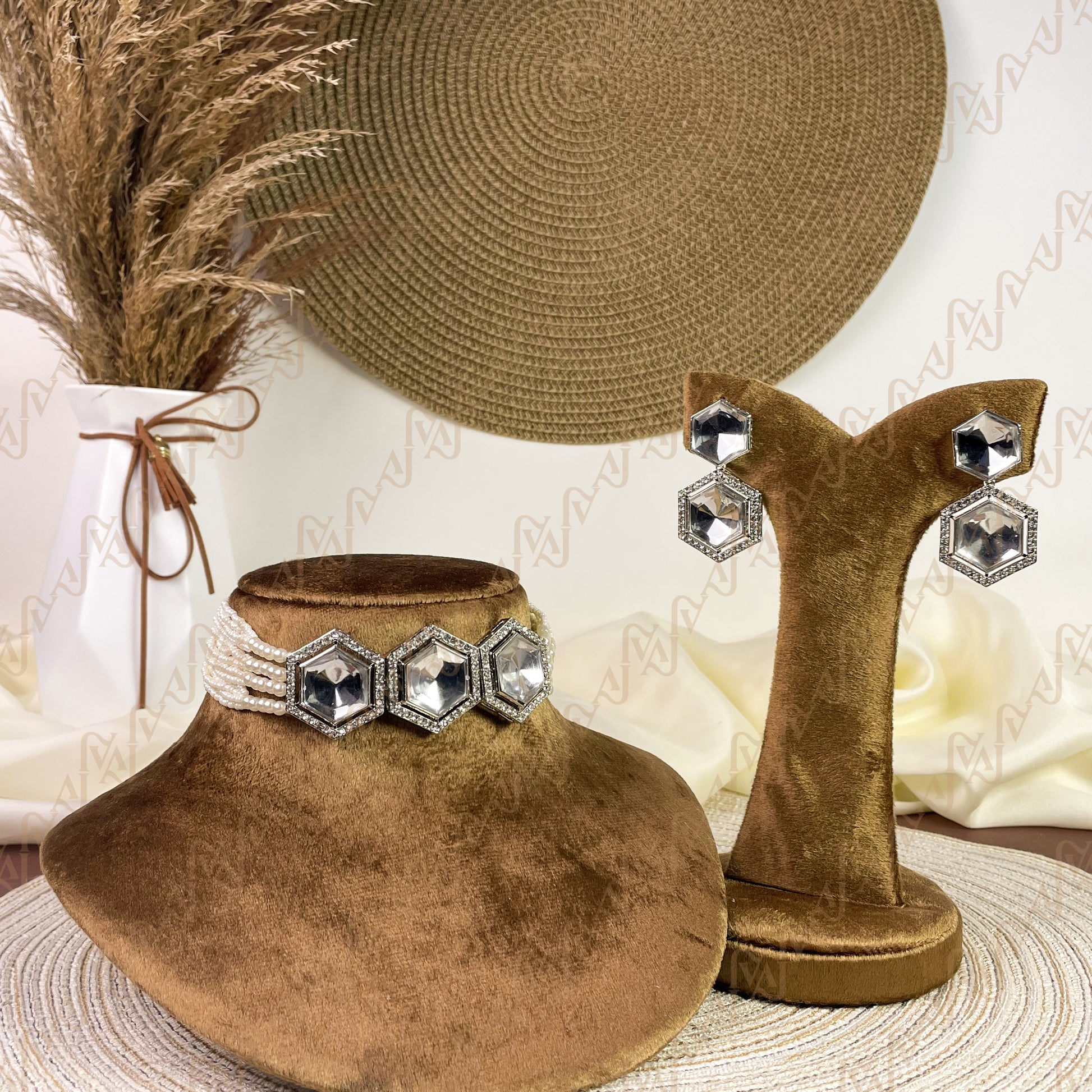 Prism Bloom Kundan Choker