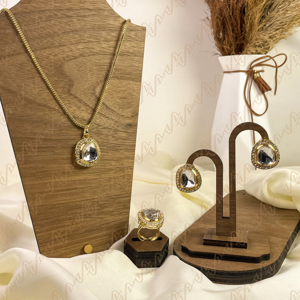 Crystal Glow Kundan Combo Set