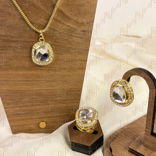 Crystal Glow Kundan Combo Set