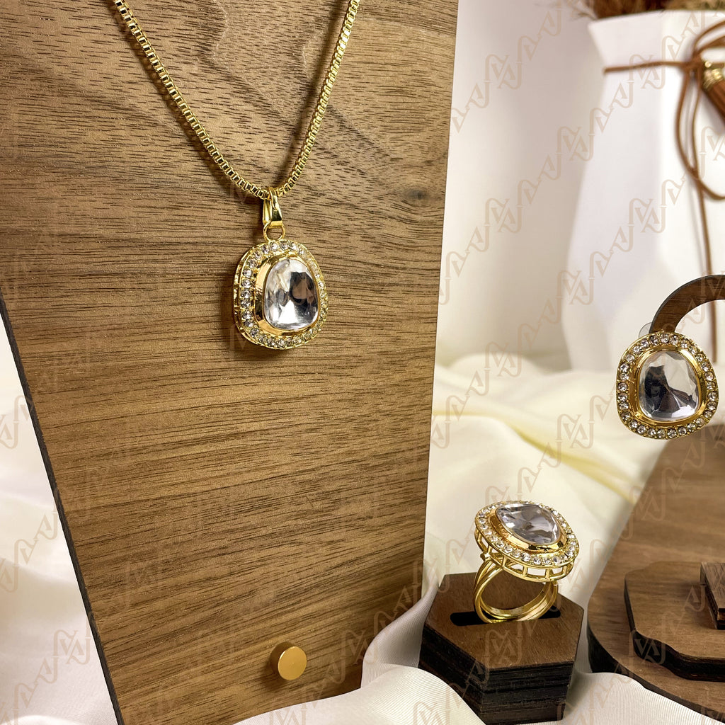 Crystal Glow Kundan Combo Set