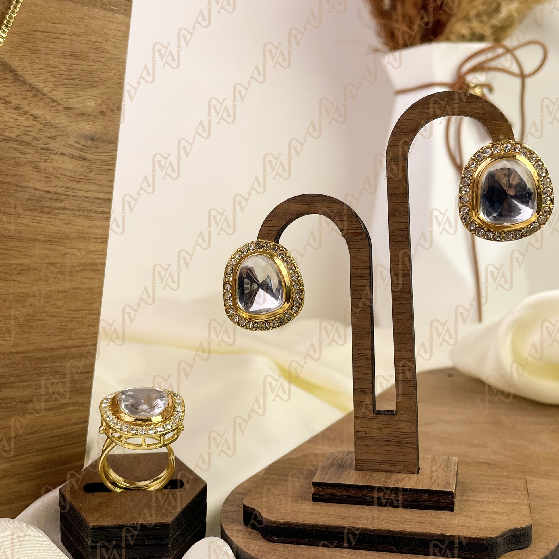 Crystal Glow Kundan Combo Set