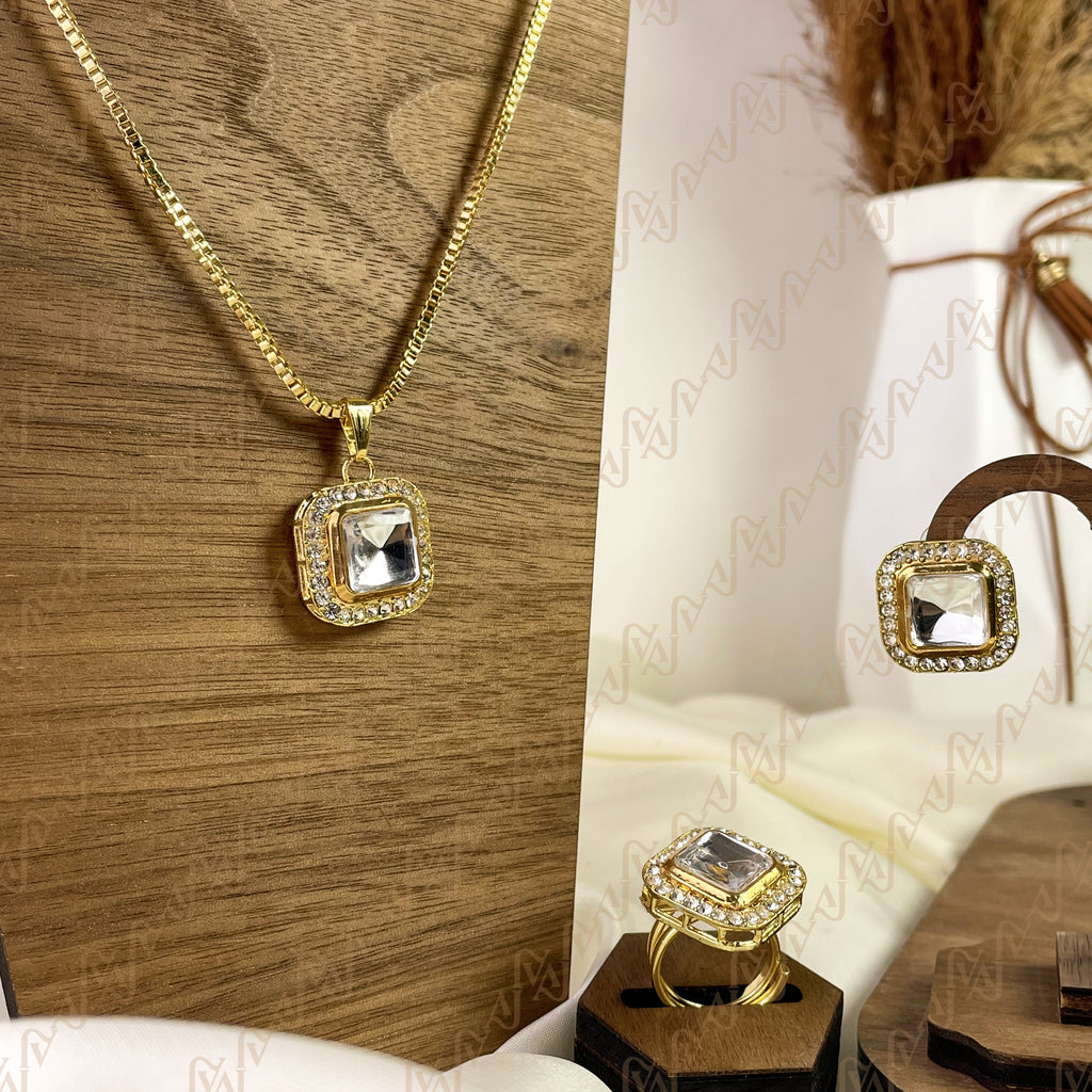 Pearl Touch Kundan Combo Set