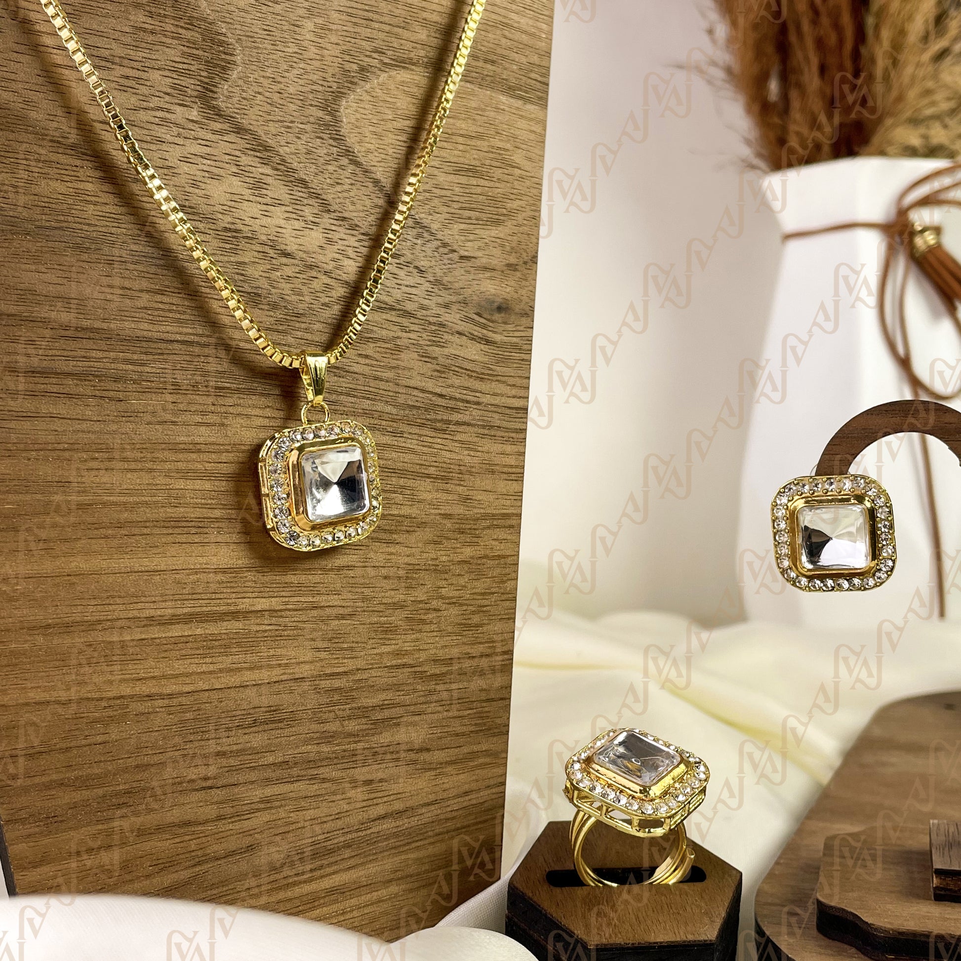 Pearl Touch Kundan Combo Set