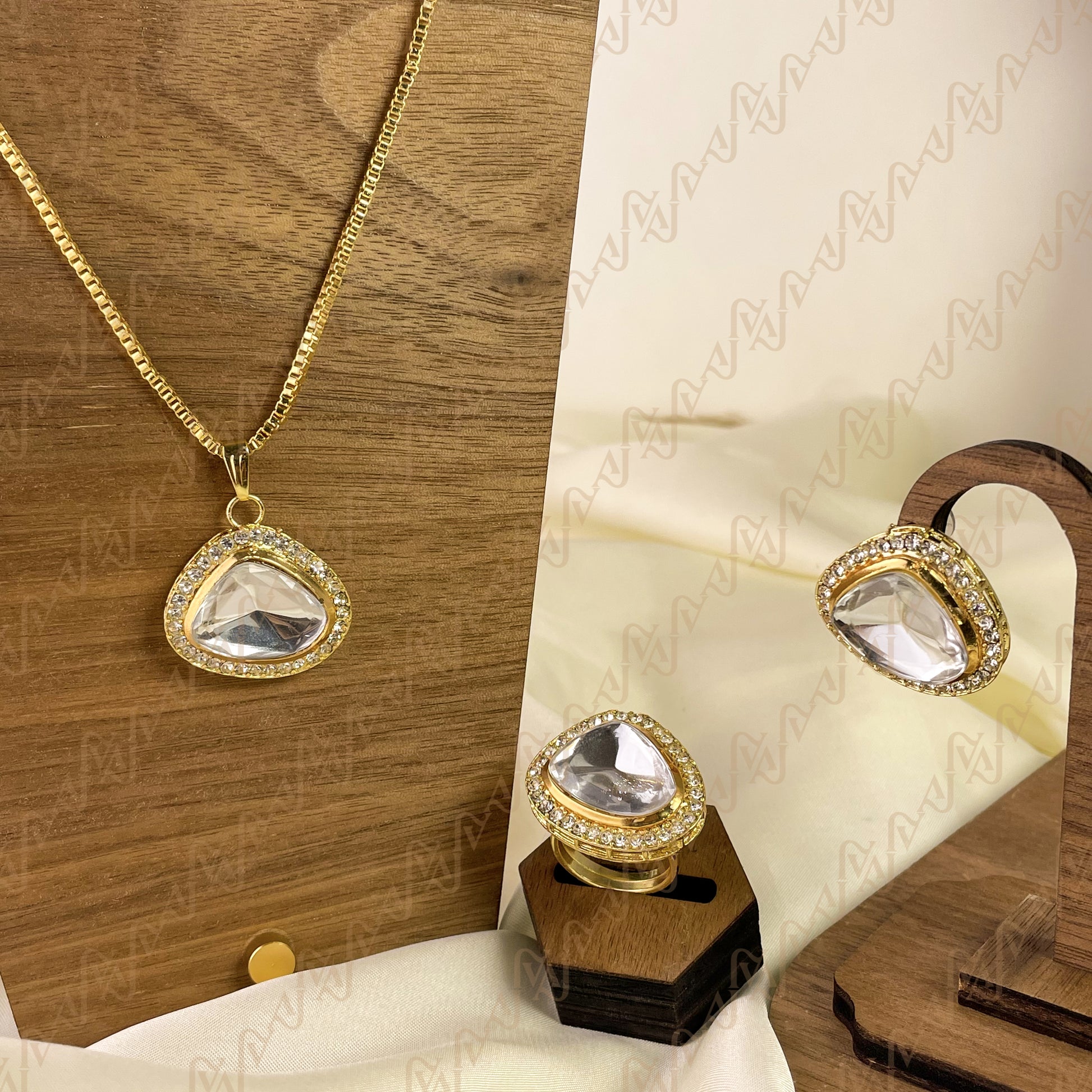 Classic Spark Kundan Combo Set