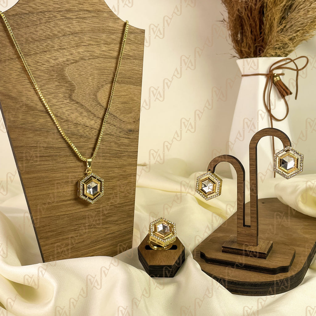 Diamond Gleam Kundan Combo Set