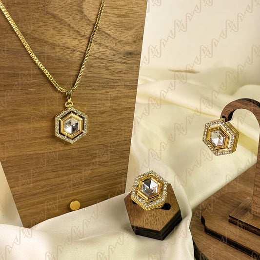 Diamond Gleam Kundan Combo Set