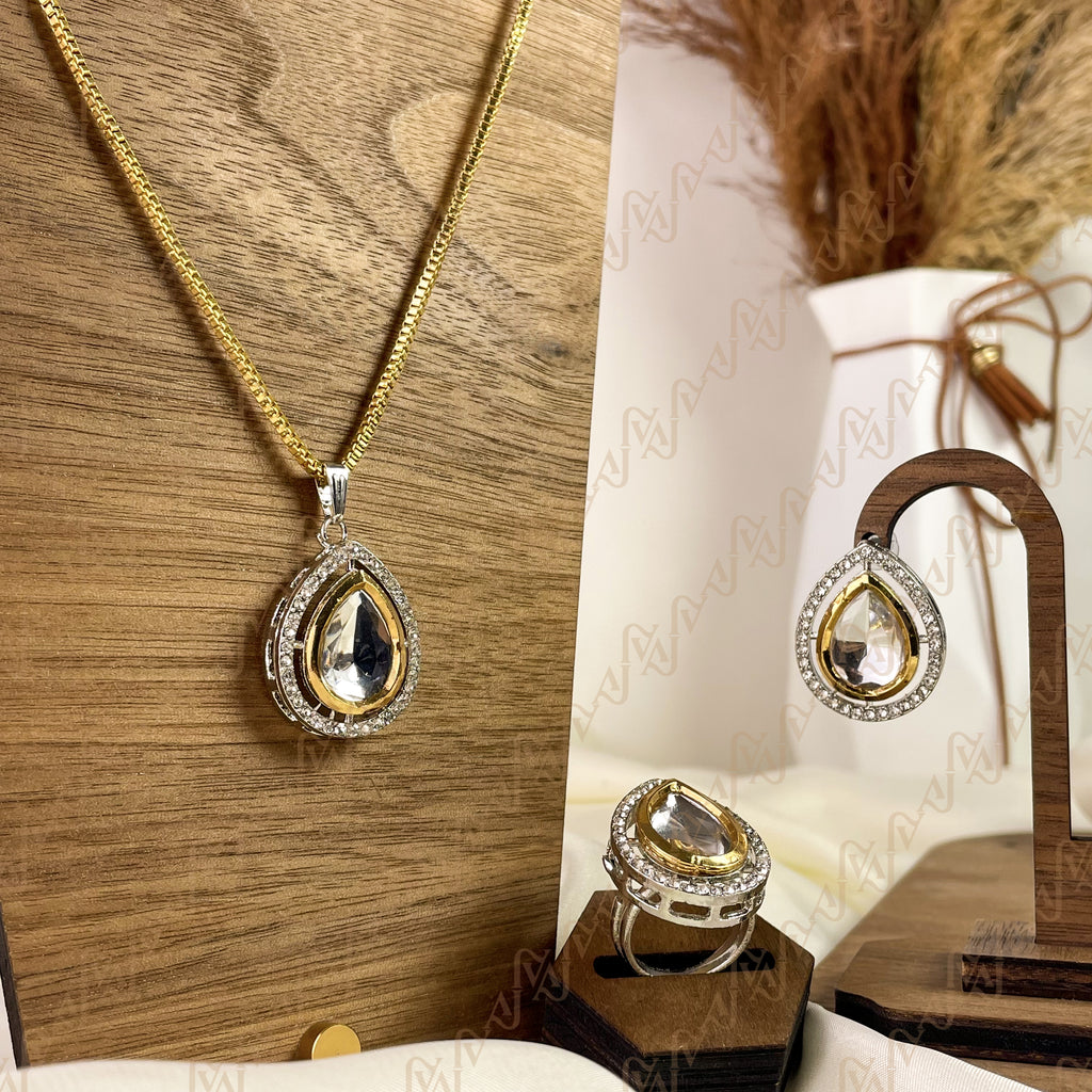 Crown Spark Kundan Combo Set