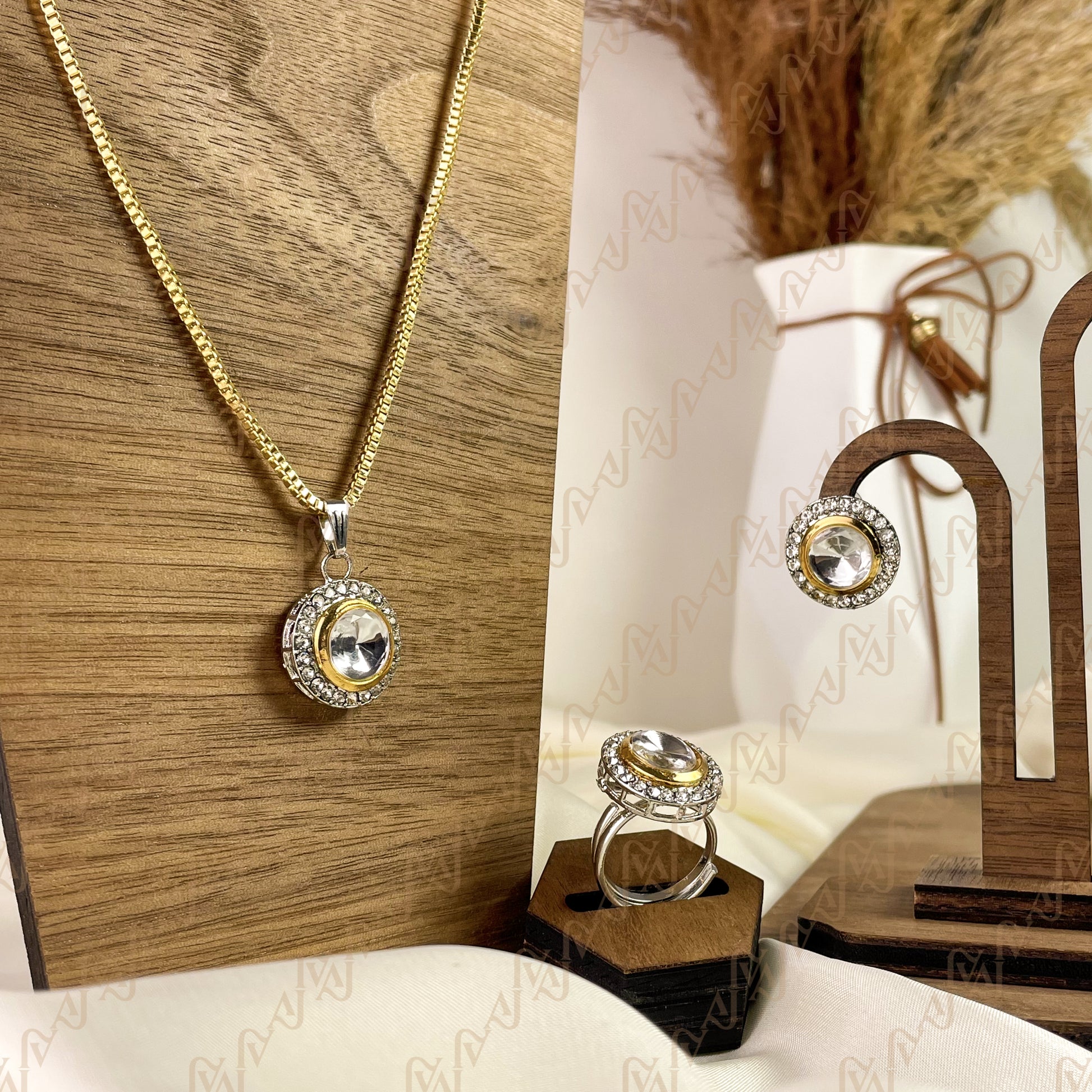 Charm Spark Kundan Combo Set