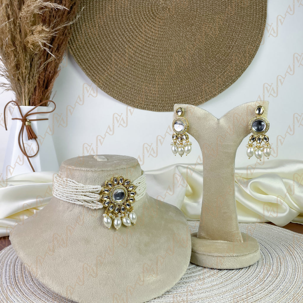 Serene Pearl Kundan Choker Set