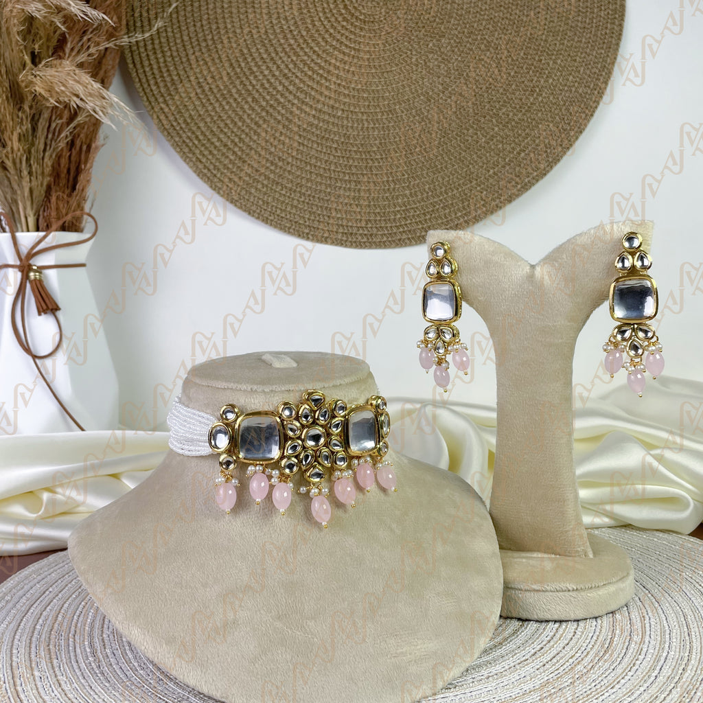 Crystal Bloom Kundan Choker Set