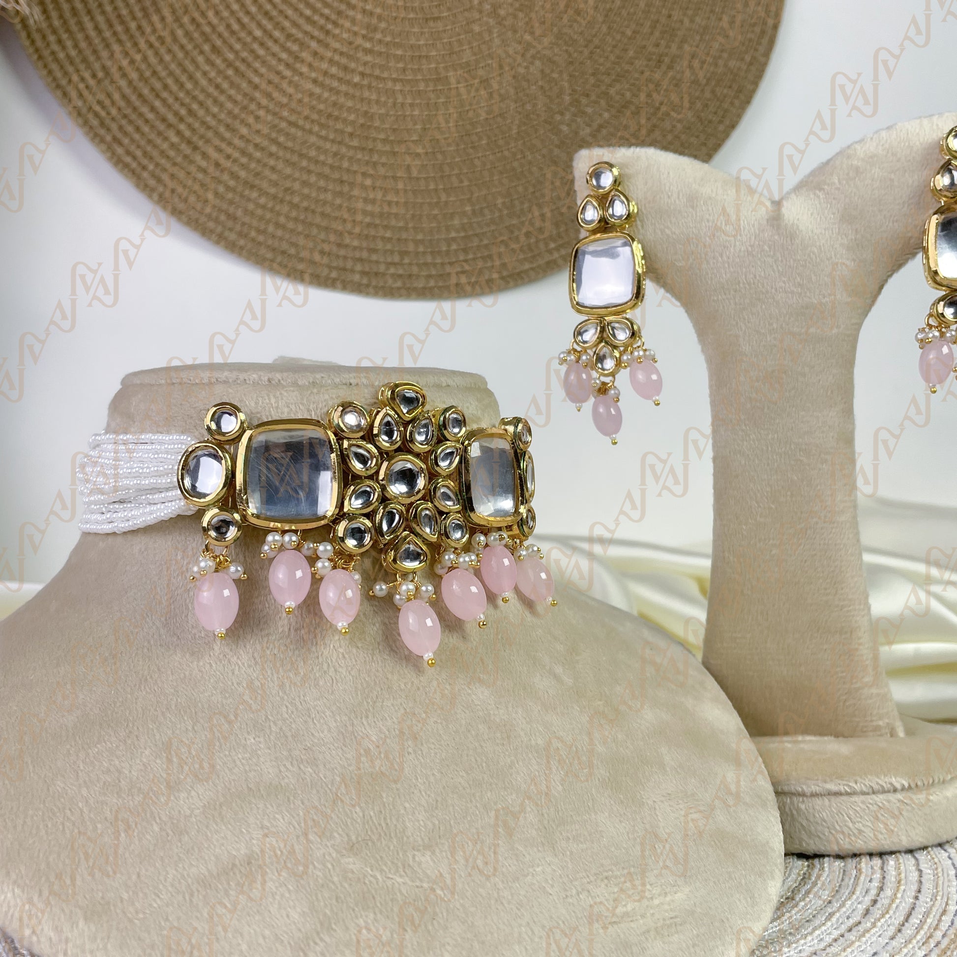 Crystal Bloom Kundan Choker Set