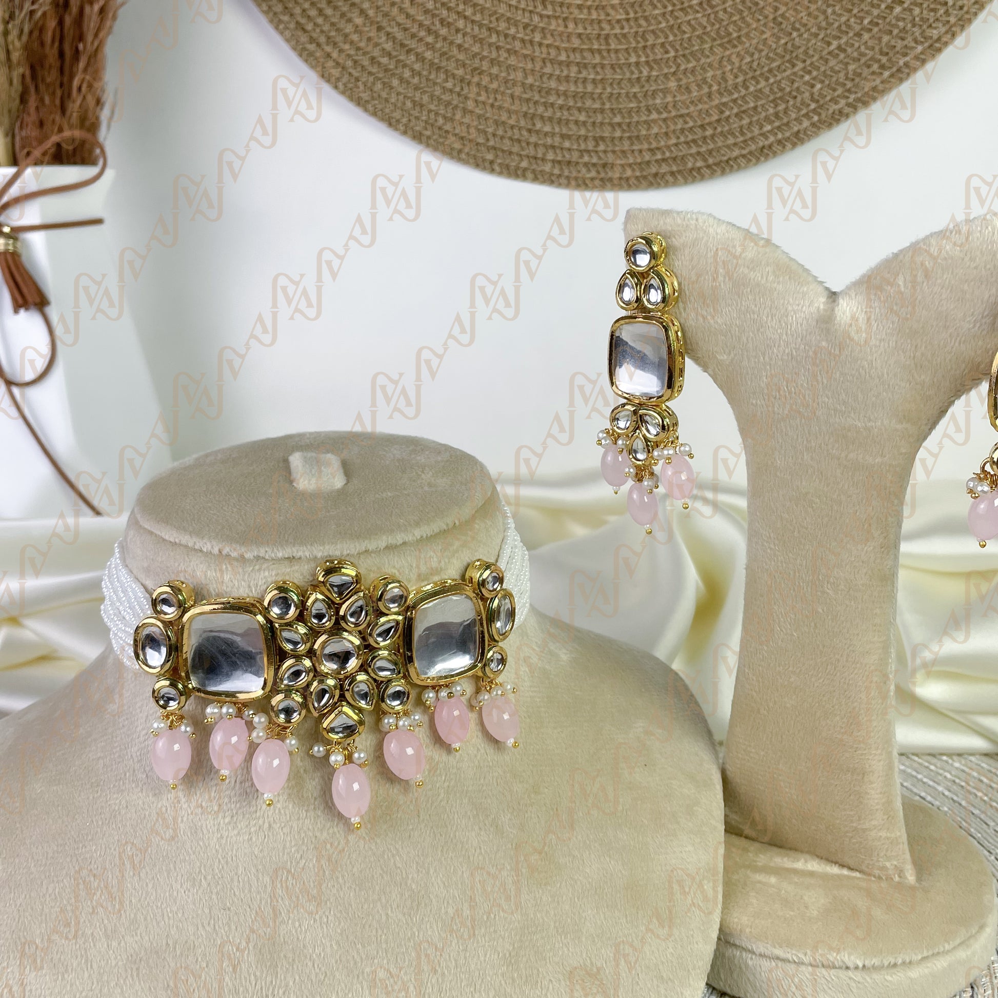 Crystal Bloom Kundan Choker Set