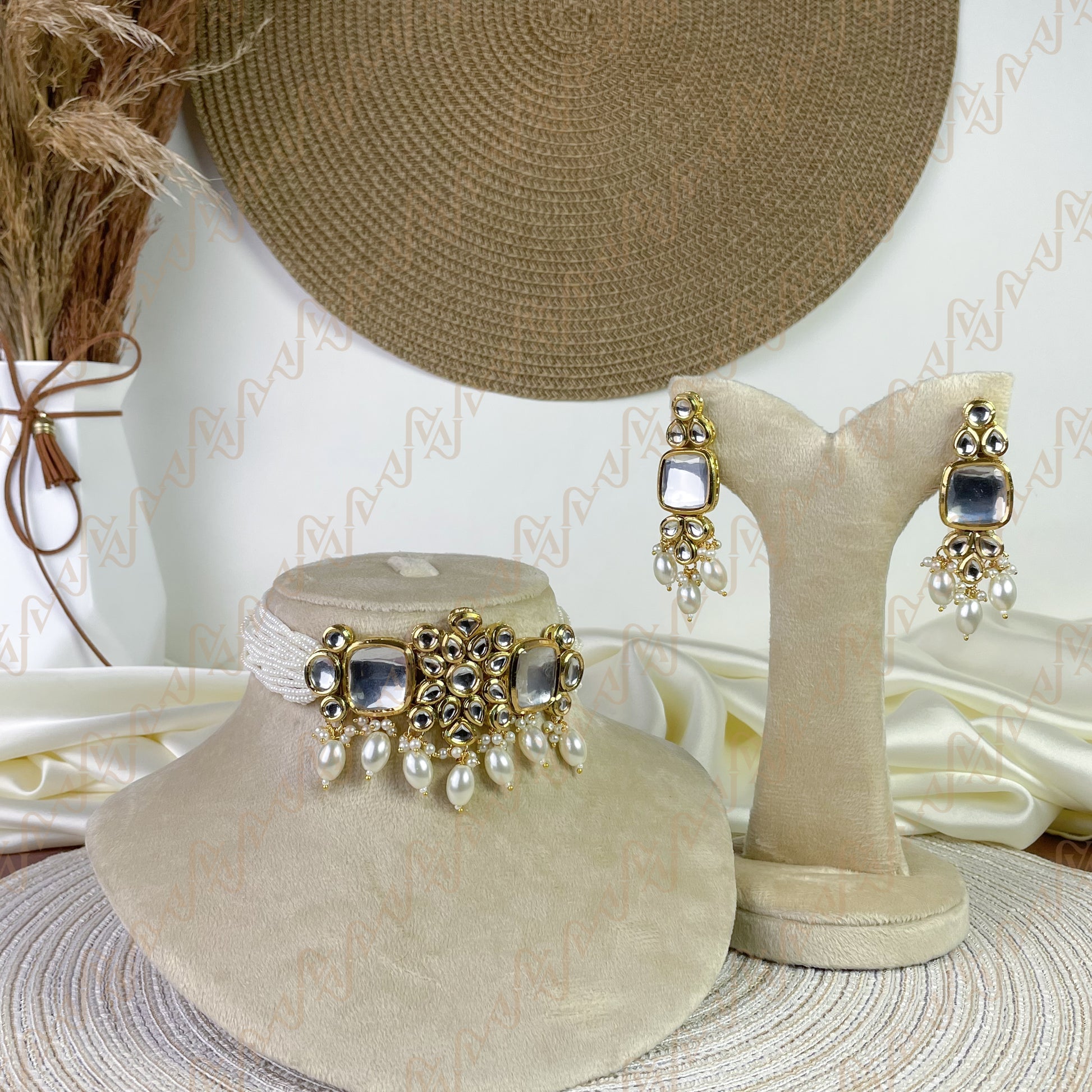 Crystal Bloom Kundan Choker Set