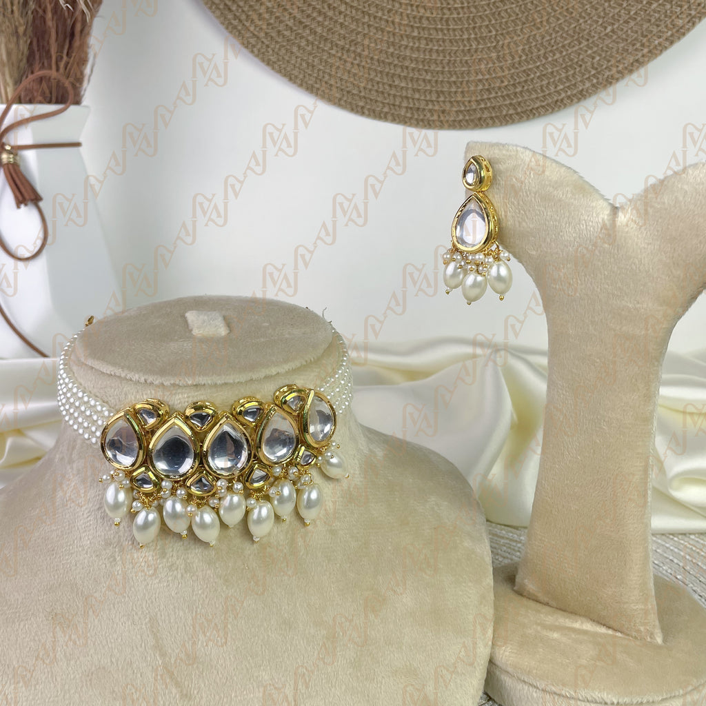 Sparkle Drop Kundan Choker Set