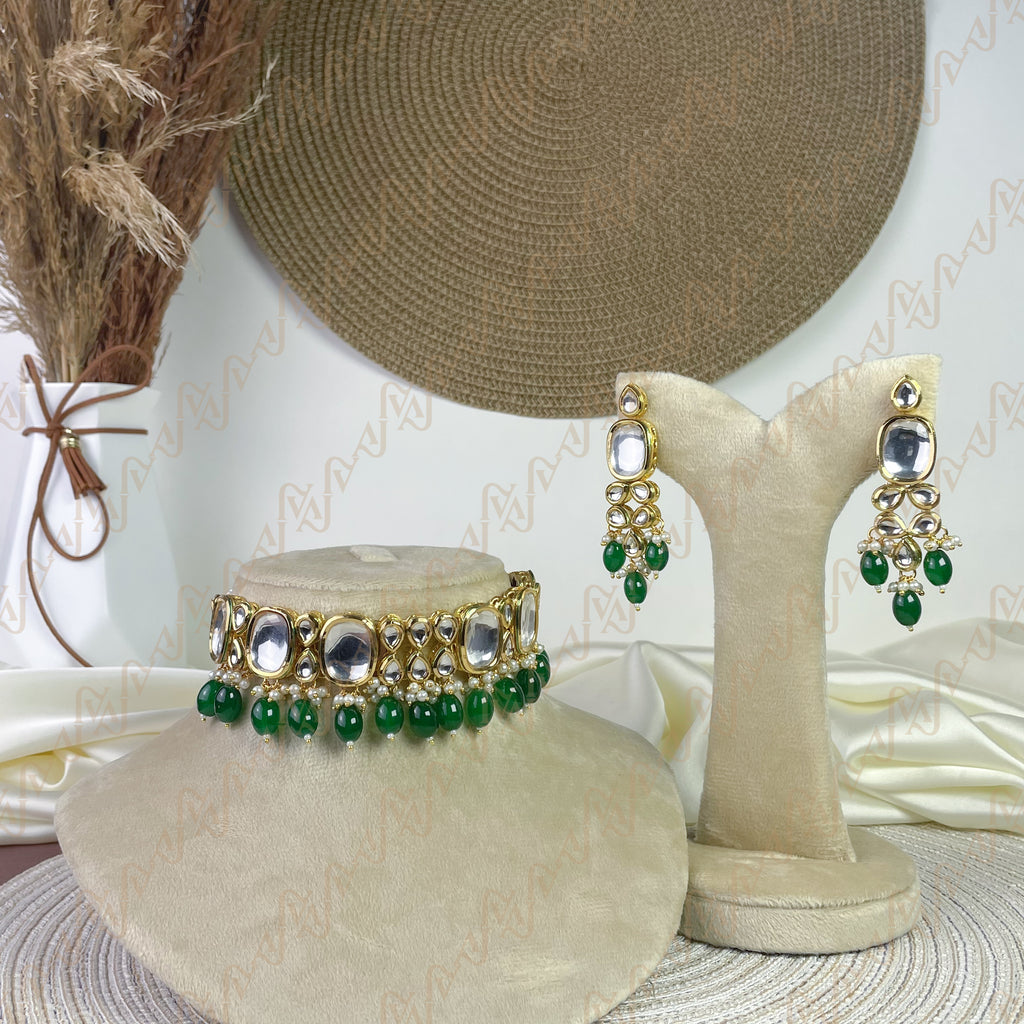 Shimmer Pearl Kundan Choker Set