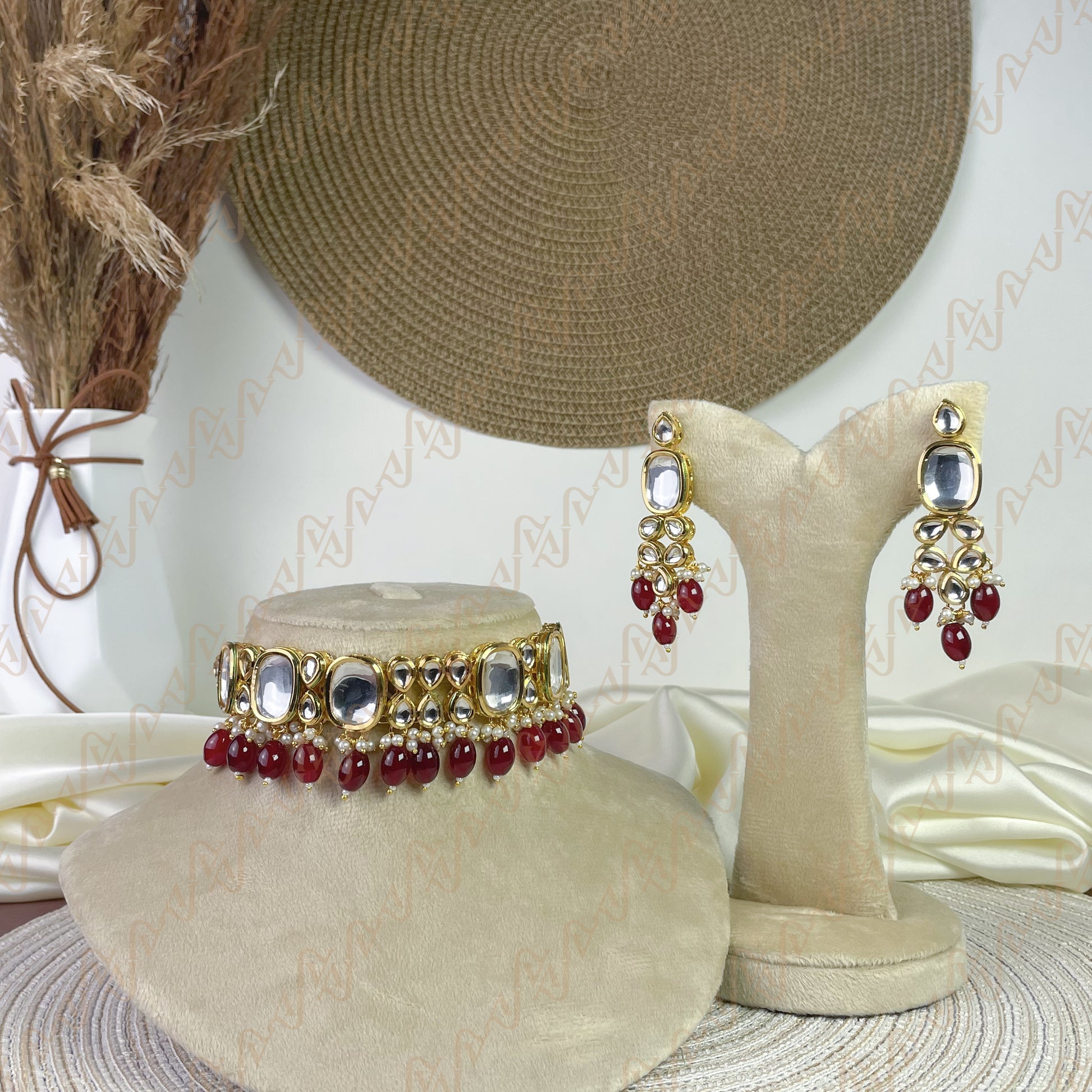 Shimmer Pearl Kundan Choker Set