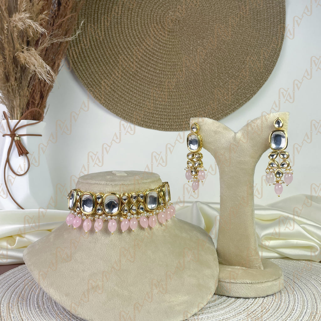 Shimmer Pearl Kundan Choker Set