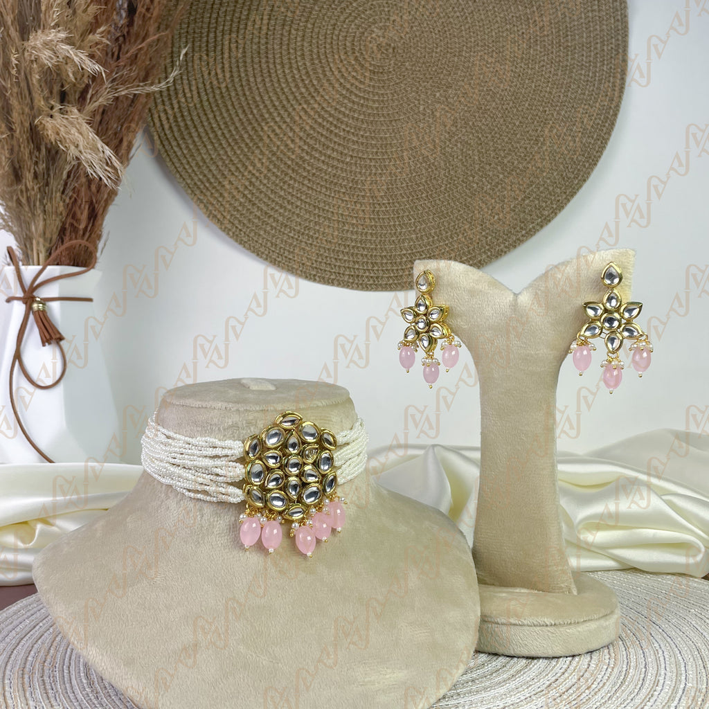 Meenakari Charm Kundan Choker Set