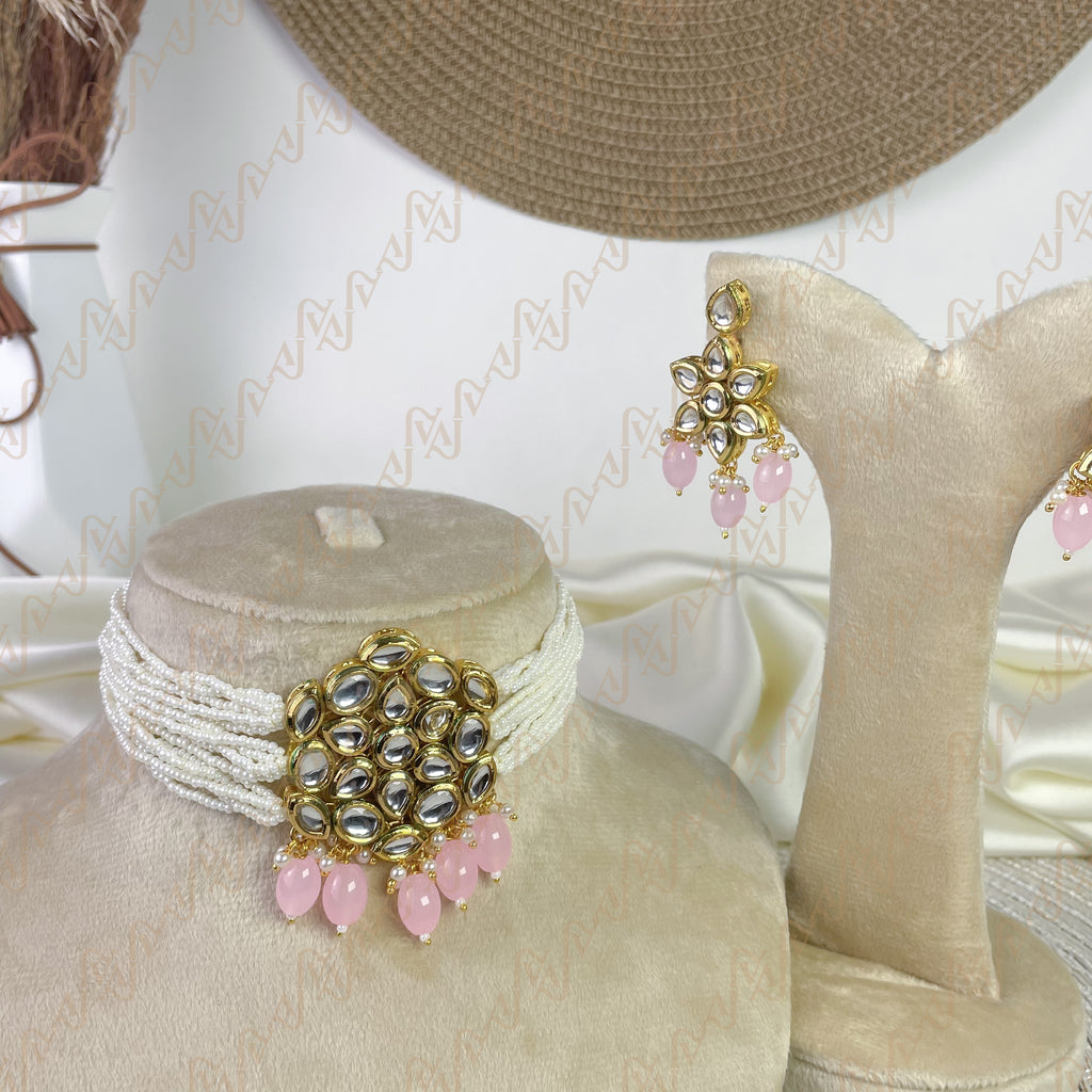 Meenakari Charm Kundan Choker Set